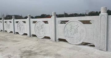 本溪芝麻白河道栏杆 石材栏杆