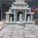 本溪芝麻白中国黑石材套墓 花岗岩墓碑