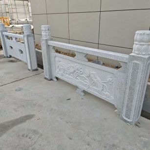 本溪芝麻白河道栏杆 石材栏杆