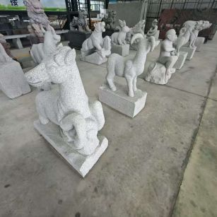 本溪芝麻白雕刻 十二生肖 异形雕刻
