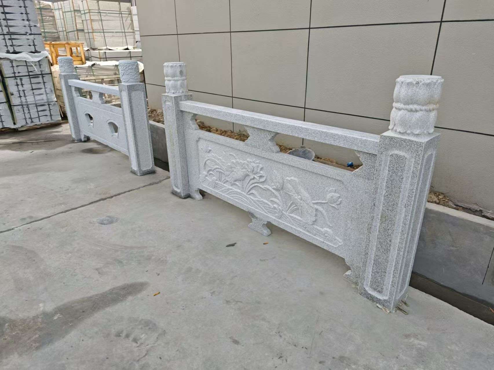 本溪芝麻白河道栏杆 石材栏杆